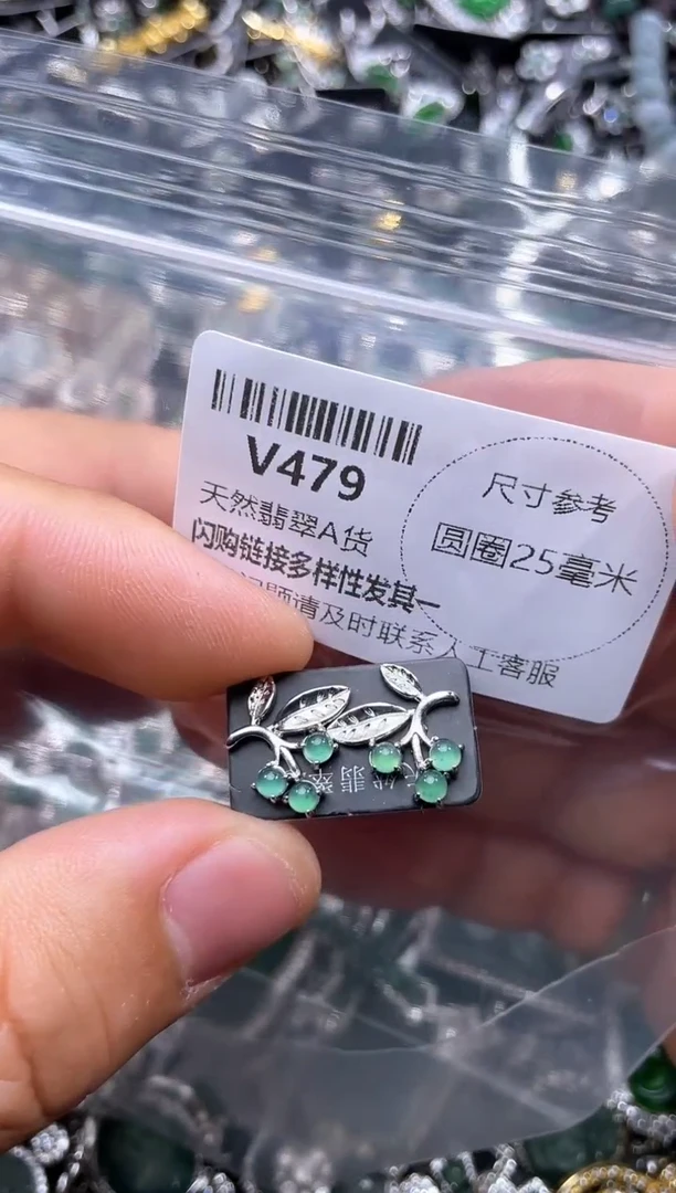 【闪购商品】翡翠颈饰未镶嵌V479耳钉