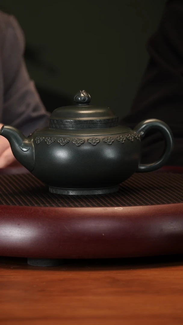 【闪购商品】紫砂茶壶2-56ZXH云肩如意老绿泥520cc