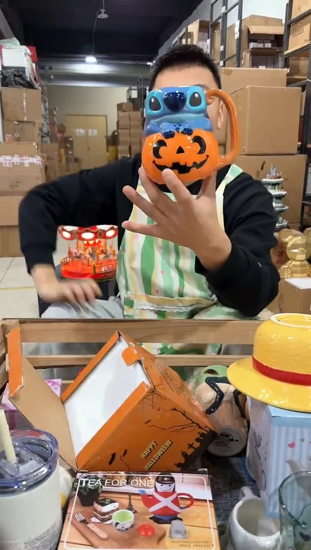 瓷片原盒南瓜史迪仔水杯