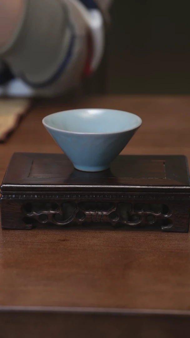 【闪购商品】Y宝丰宋官窑原产地汝瓷斗笠杯