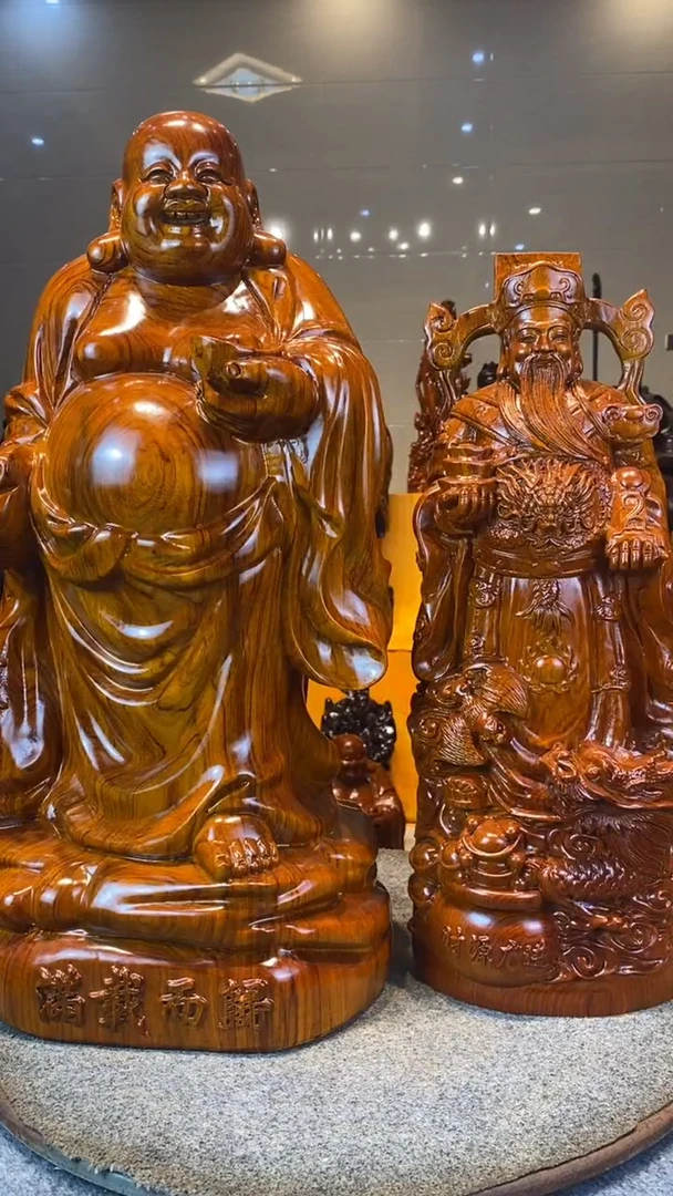 古夷苏木木雕款用****6弥勒佛财神爷