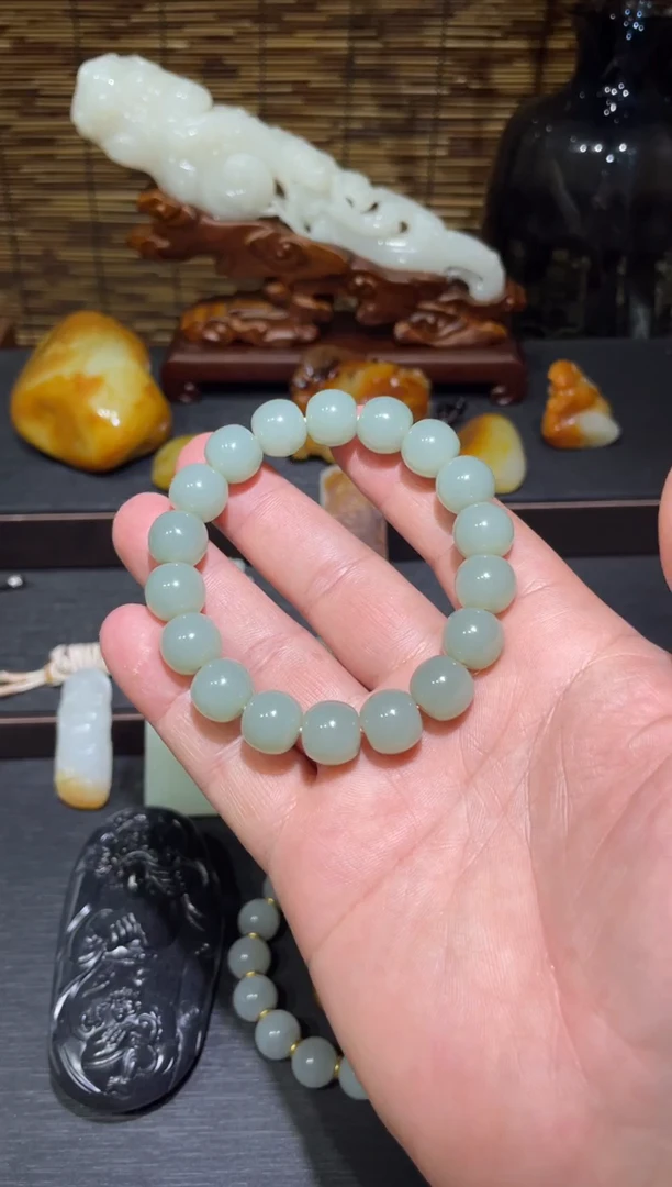 未镶嵌手串和田玉和田玉且末蓝手串