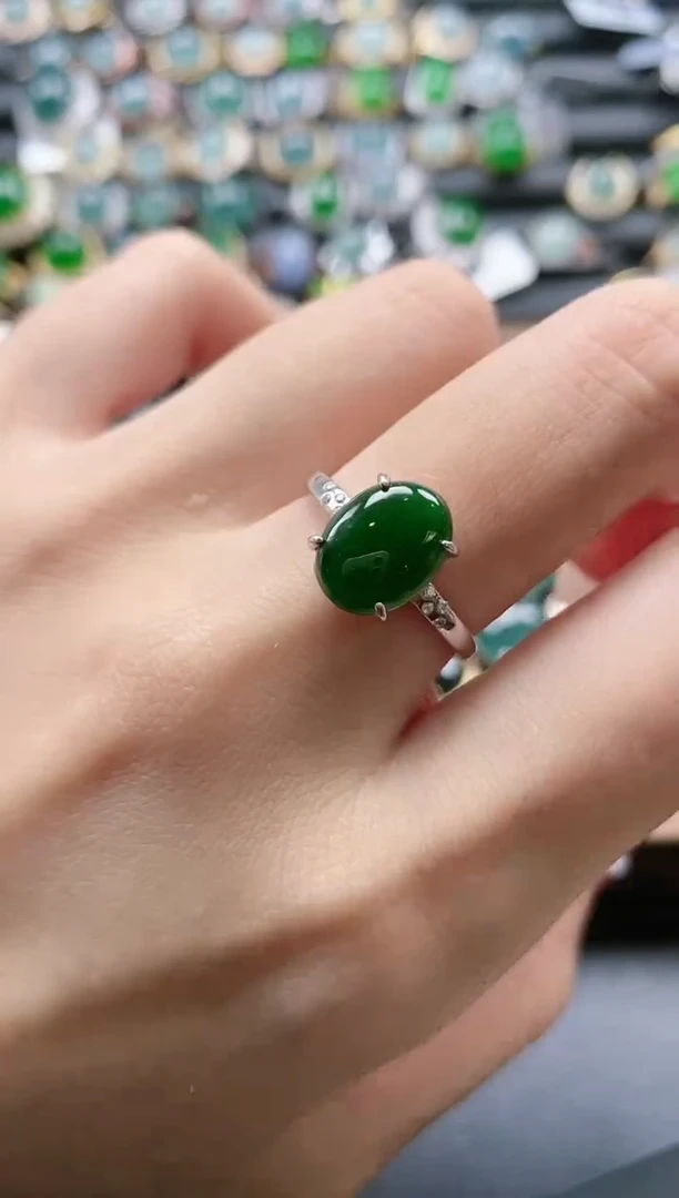 【闪购商品】翡翠戒指银S925镶嵌51511