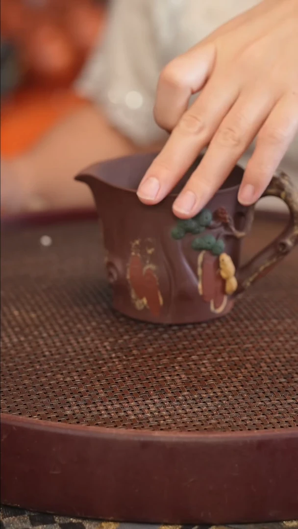 茶壶紫砂原矿手工制作松桩 公道杯