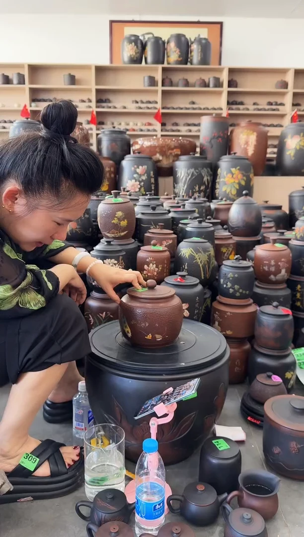 瑕疵茶叶罐 古铜色苹果  952