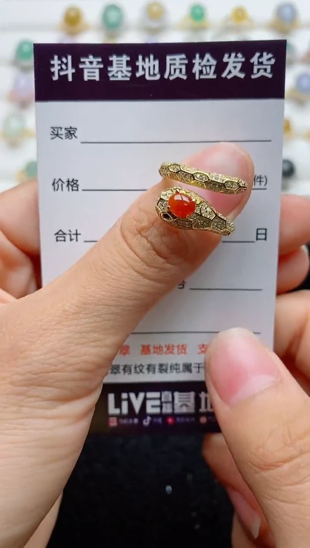 翡翠戒指银S925镶嵌.