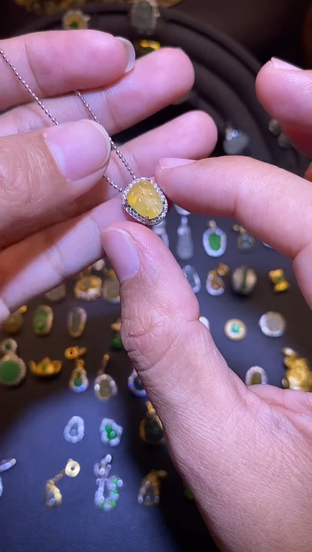 吊坠(不含链)银S925镶嵌翡翠1