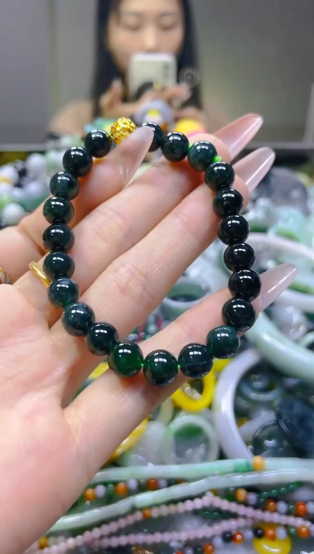 翡翠未镶嵌颈饰7MM/H/翡翠A货一图一物