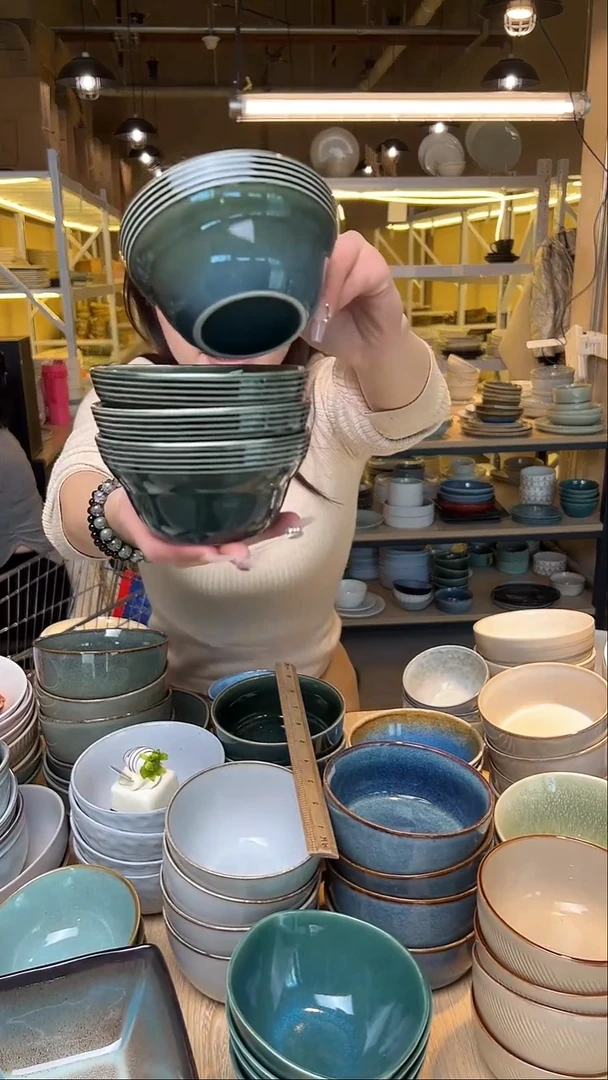 瓷237【瑕疵】外贸尾货窑变釉下彩