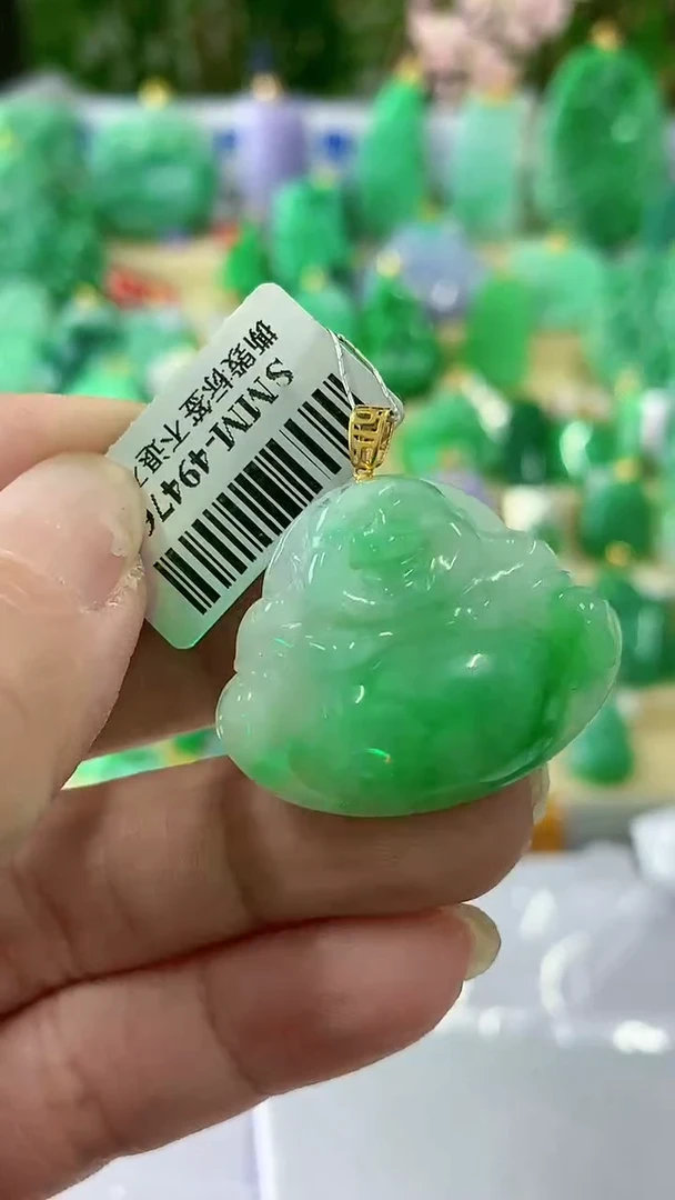 【闪购商品】翡翠颈饰18K金镶嵌挂件