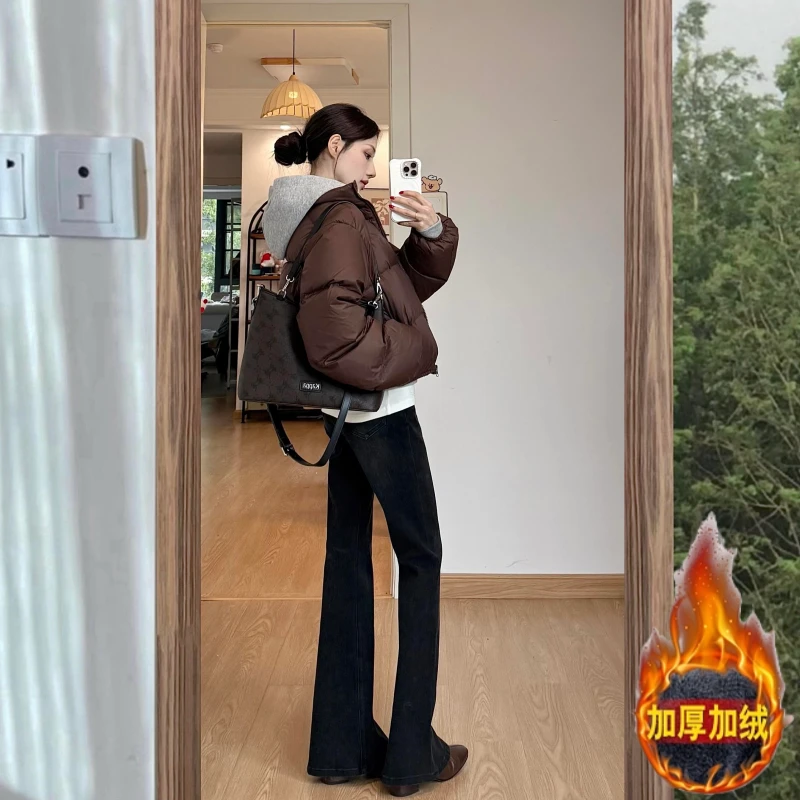 180高个子175加长黑色辣妹牛仔微喇裤女韩系修身显瘦喇叭裤马蹄裤