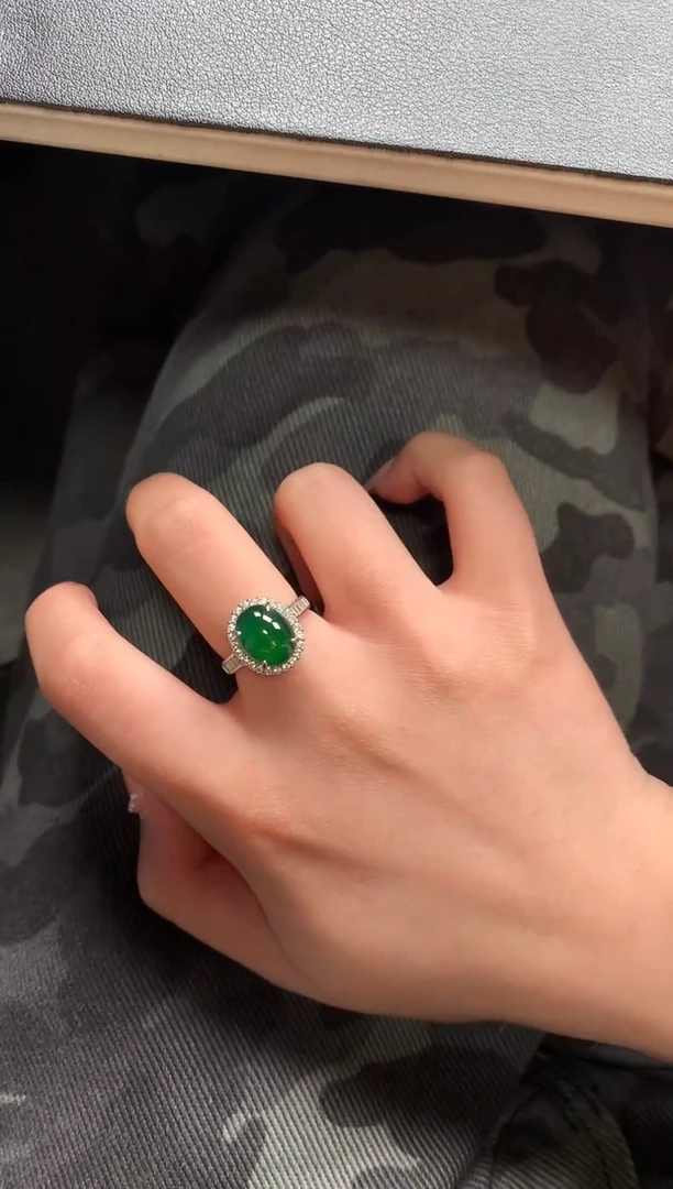 【闪购商品】翡翠戒指银S925镶嵌52142