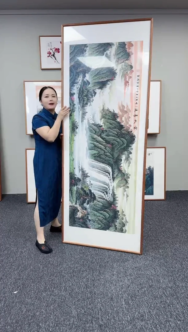 国画富水长流210*80