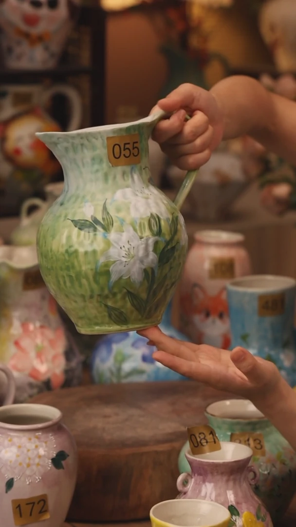 陶瓷055景德镇设计师手作花器摆件侘寂风