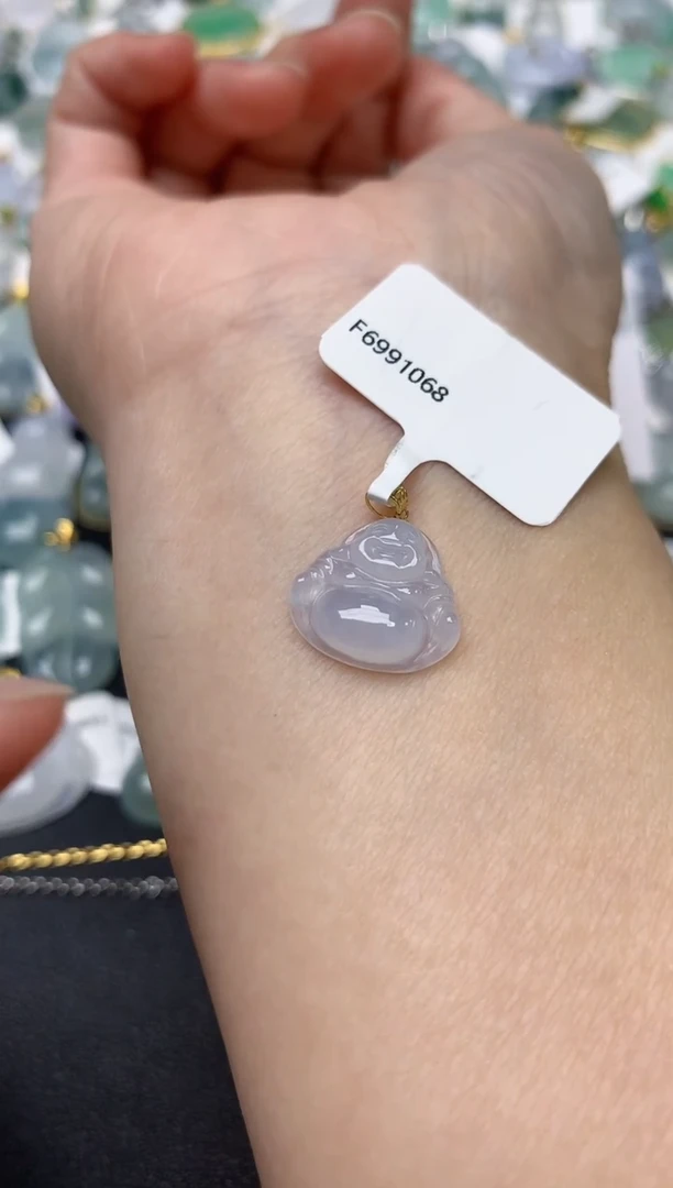 颈饰18K金镶嵌翡翠天然缅甸A货翡翠