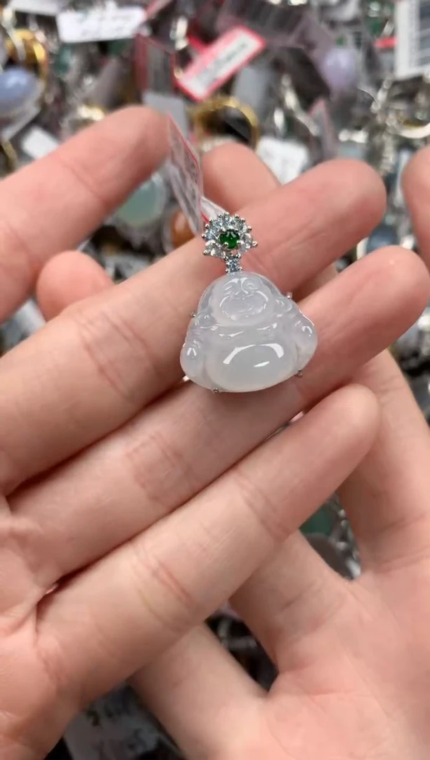 银S925镶嵌戒指翡翠666   10