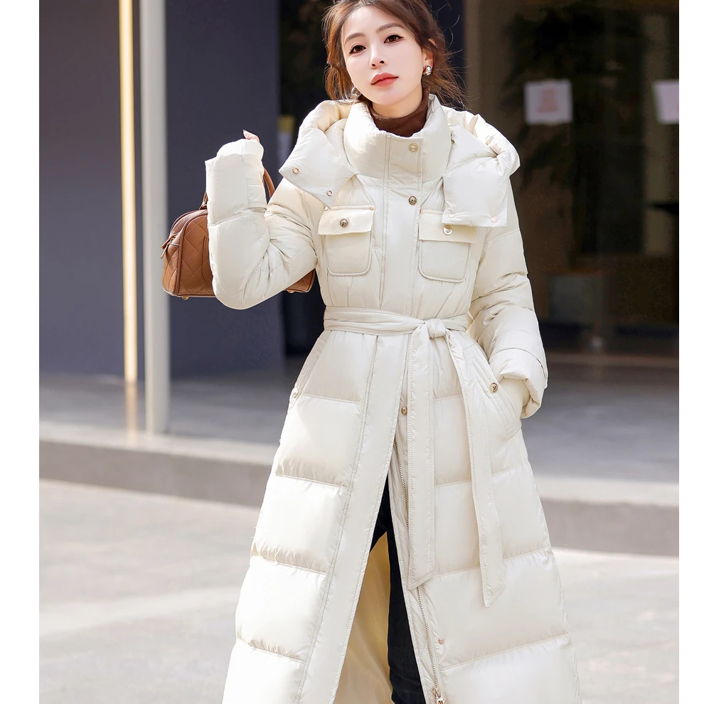 麦羽鑫冬季超值潮流百搭束腰御姐风长款羽绒服FHzz2024037.JN