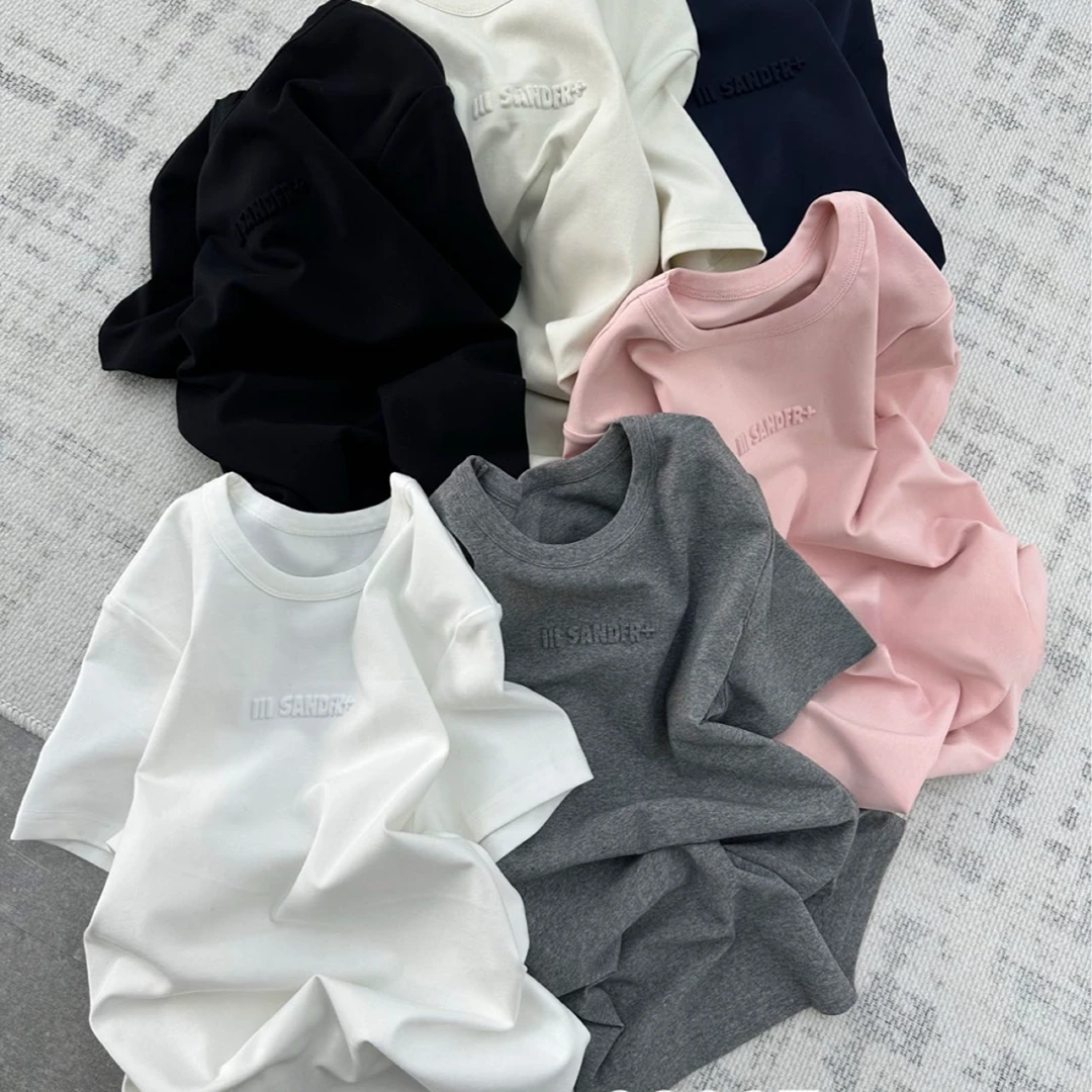 22237#短袖T恤女春季新款简约字母刺绣修身显瘦上衣百搭休闲圆领