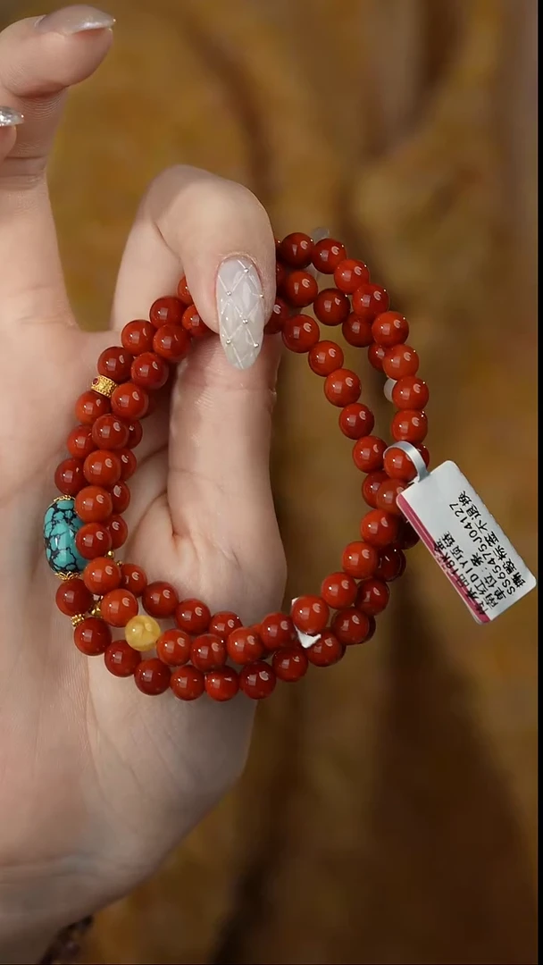 【闪购商品】南红玛瑙多圈18K金镶嵌T05（多样性发一件）