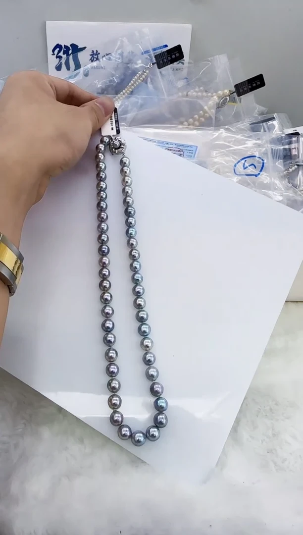 未镶嵌海水珍珠DA海水珍珠串链8-9  y513