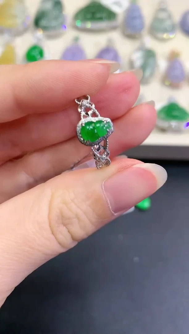 【闪购商品】翡翠戒指18K金镶嵌B41  多样性一件发货