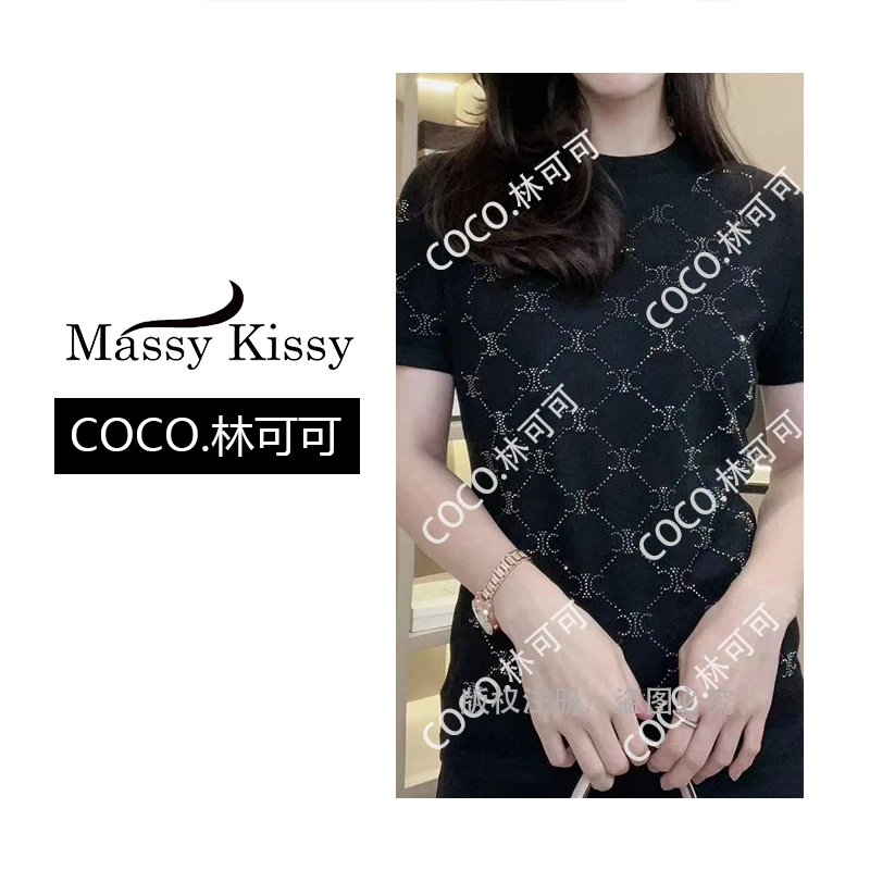 2025年新款字母双c烫钻气质百搭T恤Q24AT1671