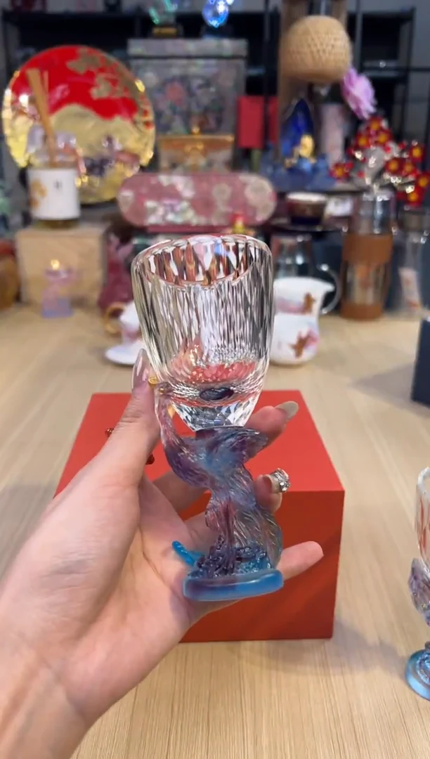 187璃凤水晶茶酒杯-篮紫色