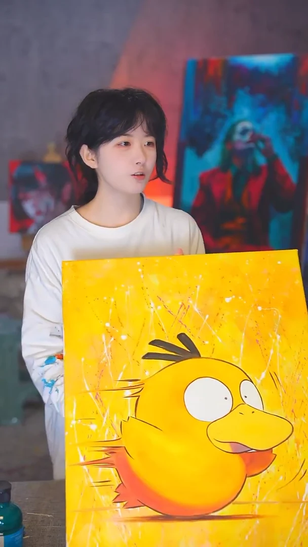 油画你***亮绘梨衣丙烯画纯手绘不加