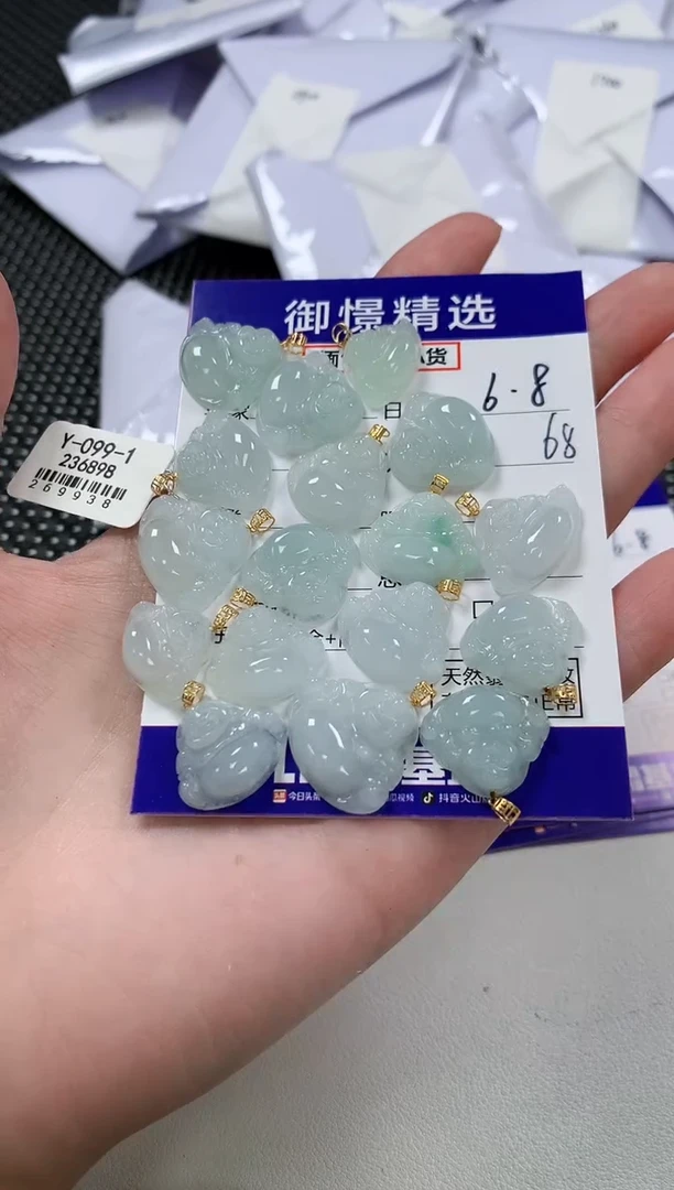 翡翠18K金镶嵌颈饰108多样性发货其一