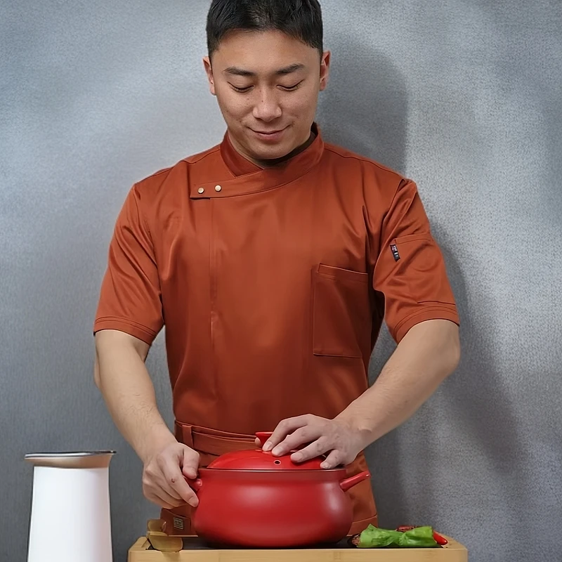 【厨师潮品】夏季新款短袖厨师工作服高颜值柔软细腻后厨餐饮工装