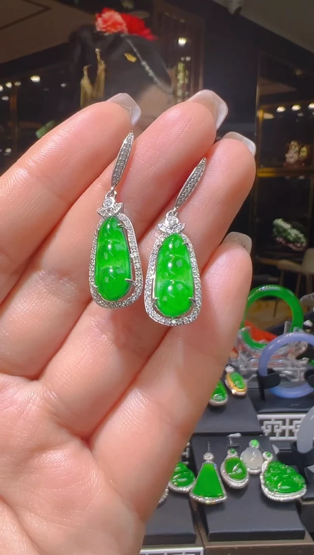 【闪购商品】翡翠耳饰未镶嵌092（多样性发货）