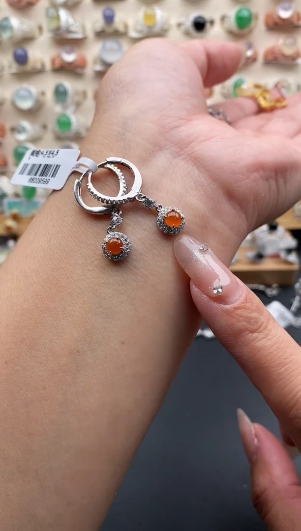 银S925镶嵌戒指翡翠缅甸天然A货翡翠11   4-7