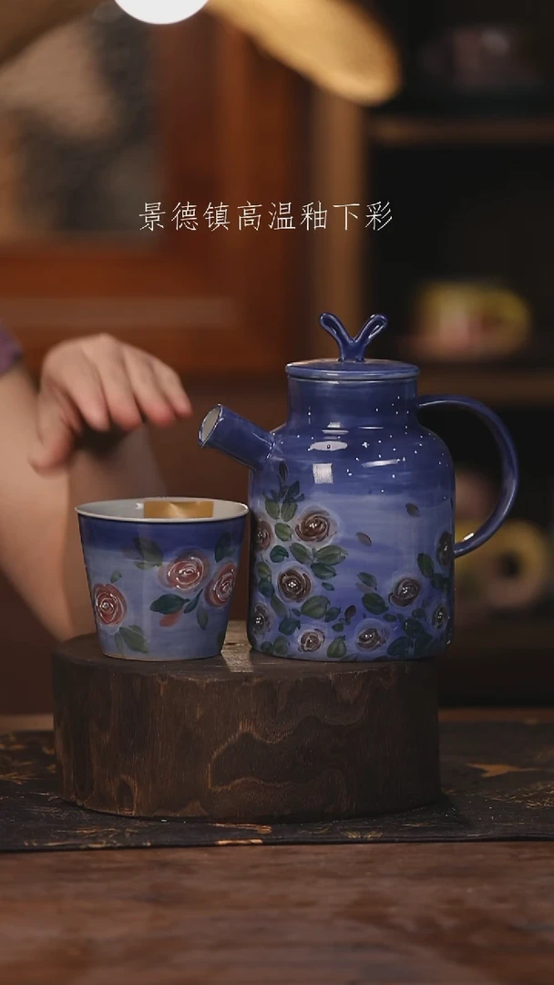 陶瓷景德镇高温釉下手绘陶瓷416