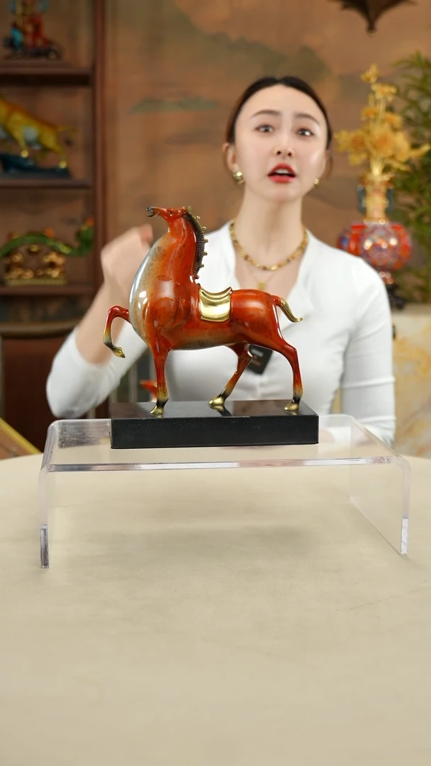 铜小号橘红色将军马