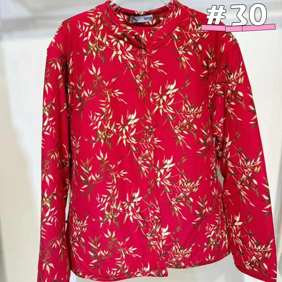 冬季中老年女士加厚加绒花棉衣保暖背部大贴片6303