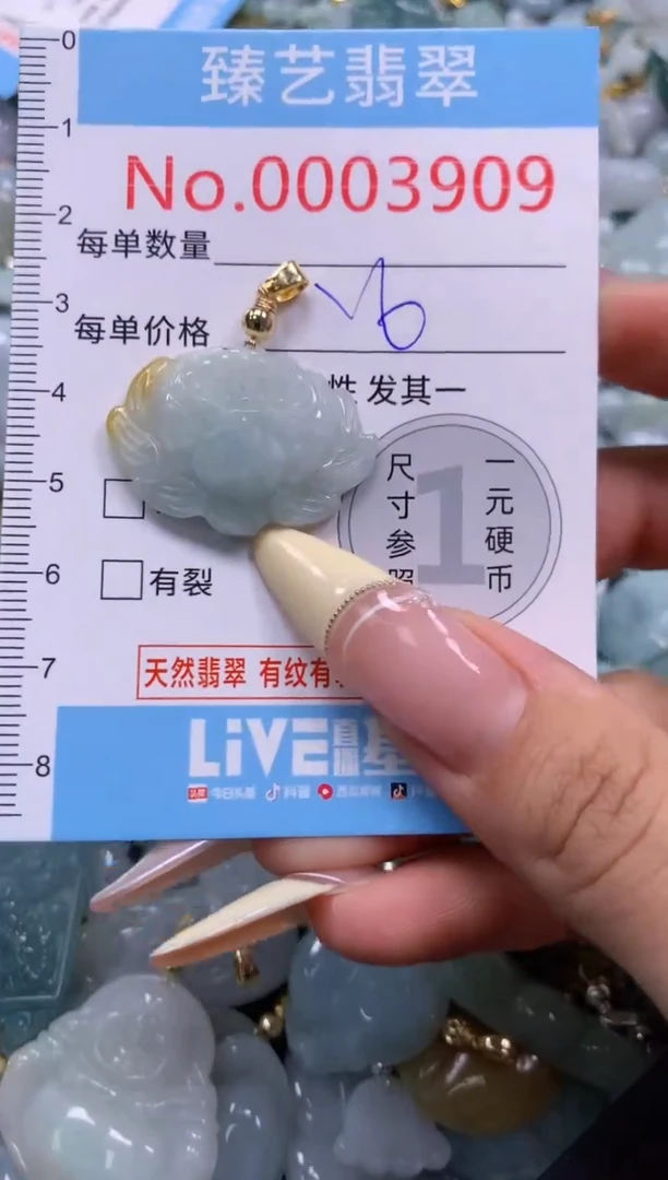 翡翠未镶嵌颈饰含绳0003909
