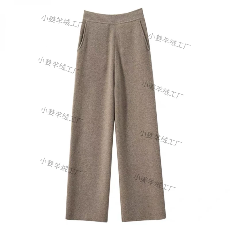 【精品羊绒裤】100纯色山羊绒纯色冬季爆款羊绒加厚显瘦直筒裤子hw