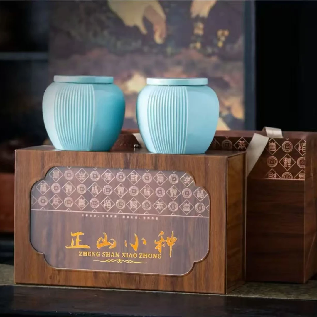 【多福】双陶瓷罐装 福建红茶小种250g 送礼盒+礼袋