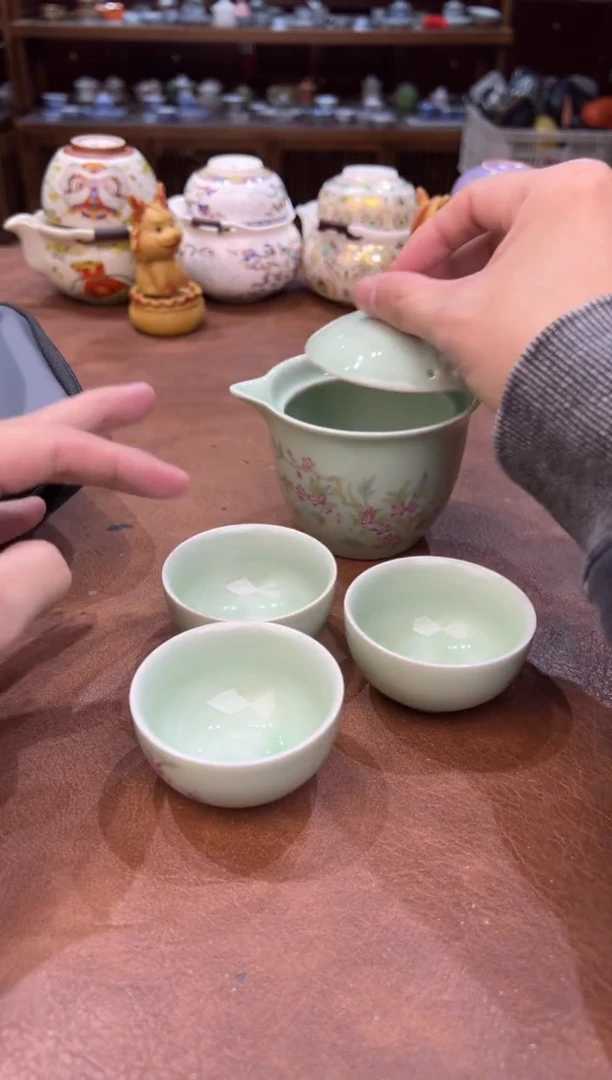 真的很便宜会开片的旅行茶具