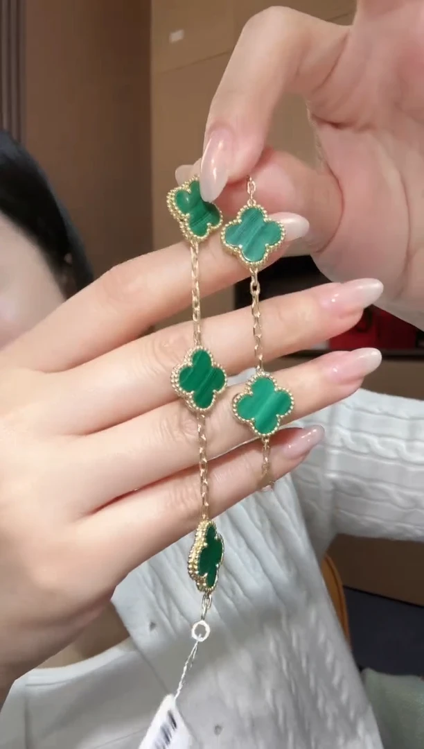 【闪购商品】孔雀石手链18K金镶嵌  绿色k黄，五花手链GHJ 