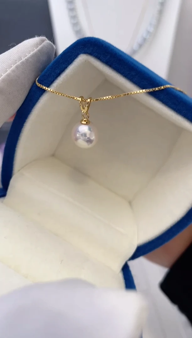 【闪购商品】海水珍珠吊坠(不含链)18K金镶嵌8-8.5特选天女小兔子款