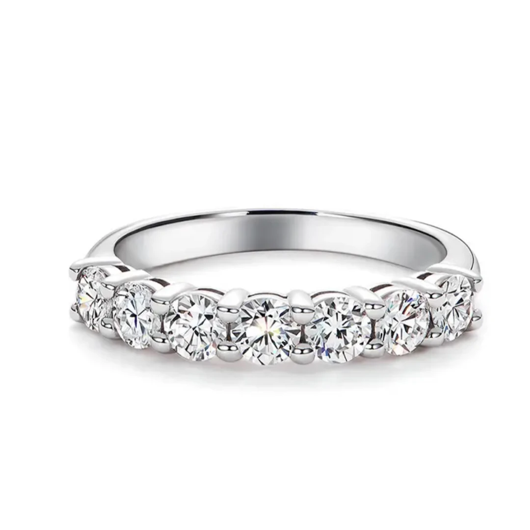 【合成/培育】18K金重金质感30分培育钻石排戒高级精致送女友珠宝