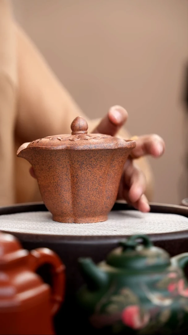 茶壶紫砂高温烧莲花手抓