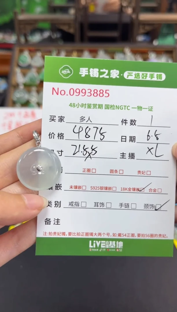 翡翠18K金镶嵌颈饰多人