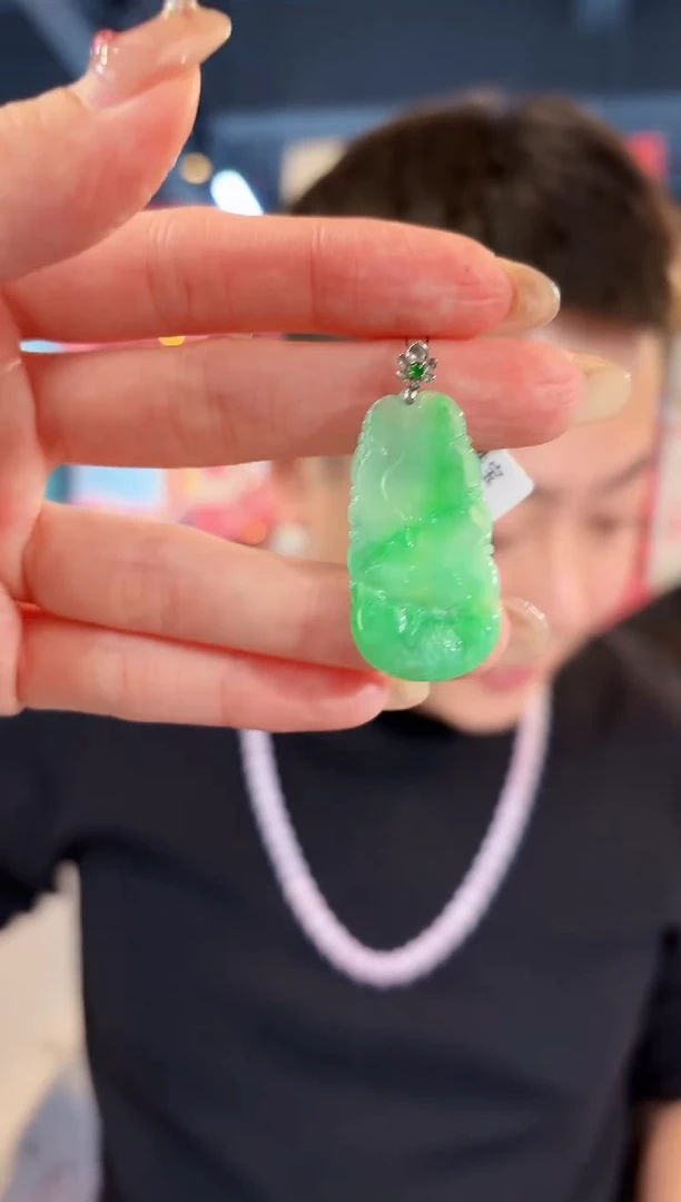 【闪购商品】翡翠颈饰18K金镶嵌缅料A货/支持复检/一件