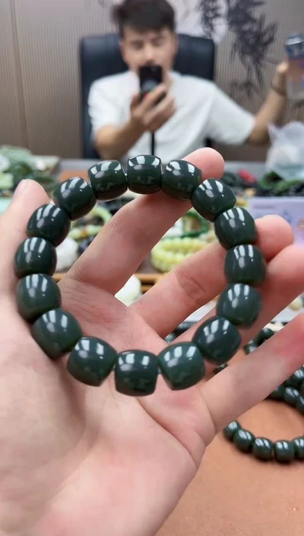 手串未镶嵌和田玉纯天然新疆且末蓝14