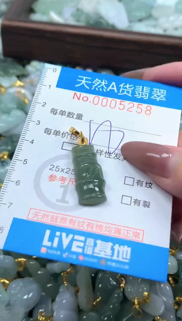 颈饰未镶嵌翡翠净货挂件-5258