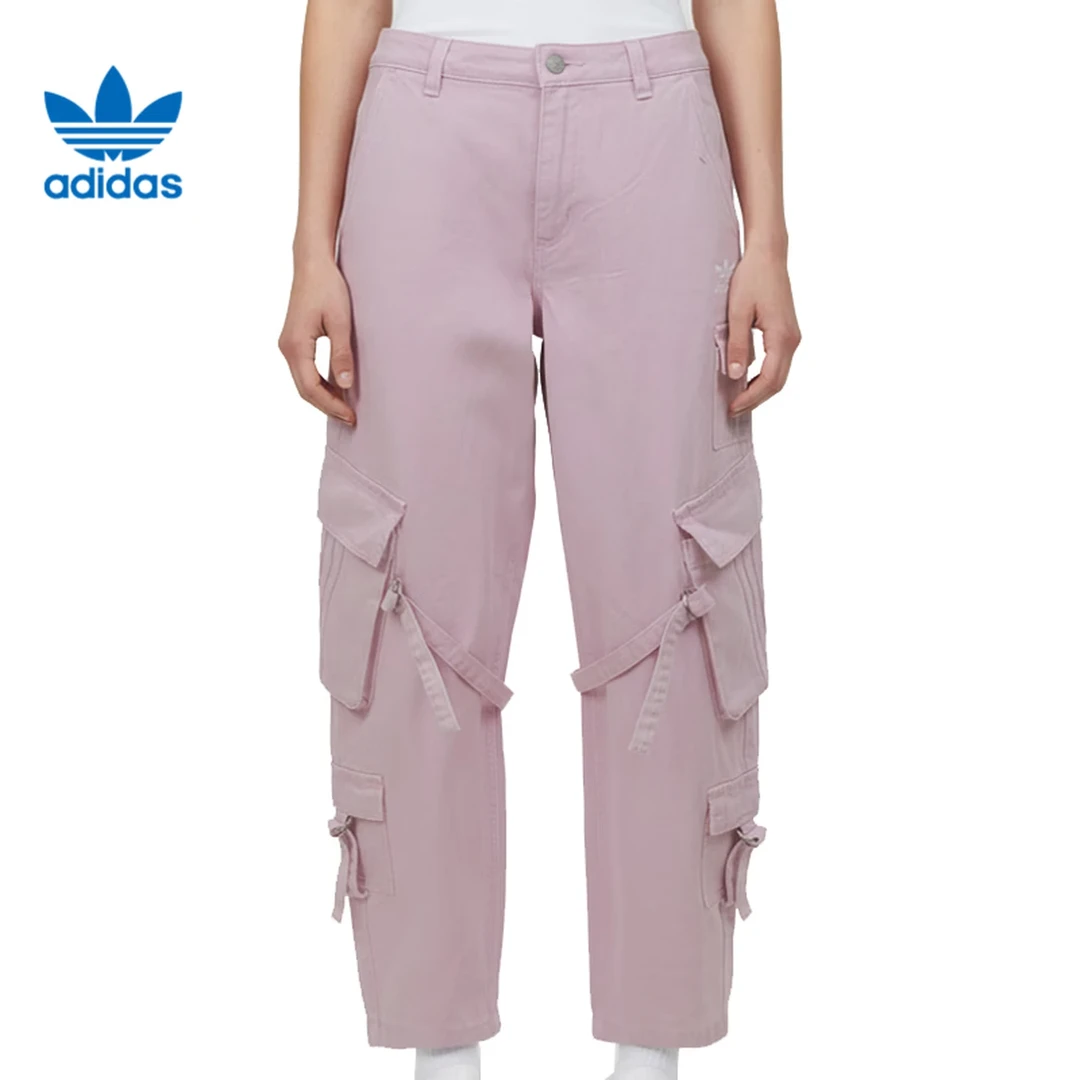 adidas/阿迪达斯2026三叶草女子春季刺绣标运动休闲长裤KU9536