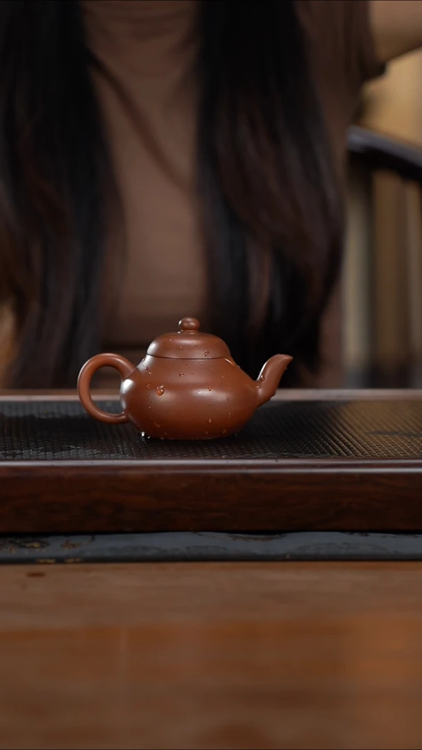 茶壶紫砂120cc黄龙山原矿红皮龙梨型16