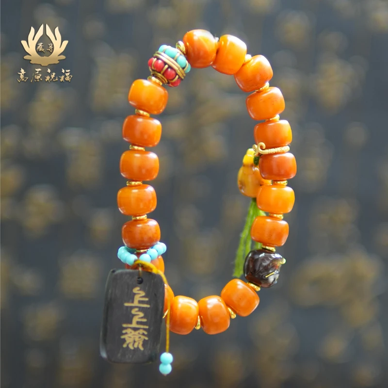 牦牛骨手串阿呆黑驴蹄转心桶三眼珠阿呆手串藏寻直播